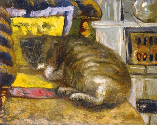Aczél Henrik Emil (1876-1946) The Cat