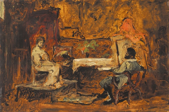 Munkácsy Mihály (1844-1900) Painter and his Modell, 1876
