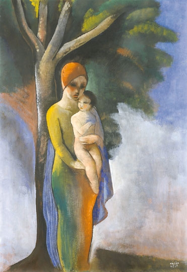 Kádár Béla (1877-1956) Standing under the Tree