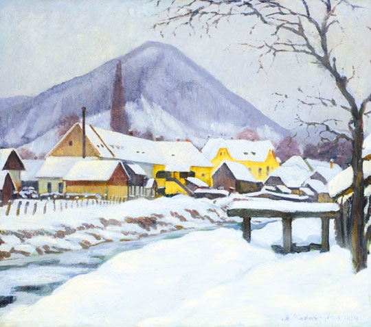 Kádár Géza (1878-1952) Snowy Landscape, 1914