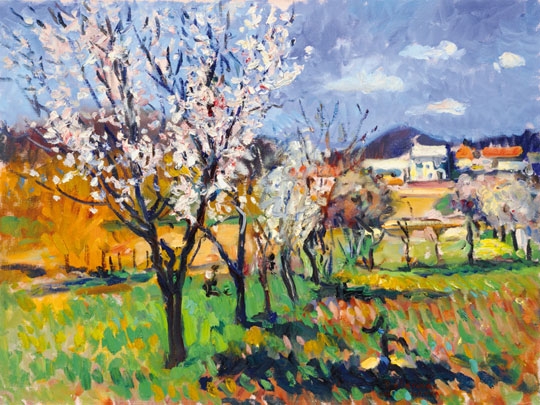 Boldizsár István (1897-1984) Blooming trees, 1973