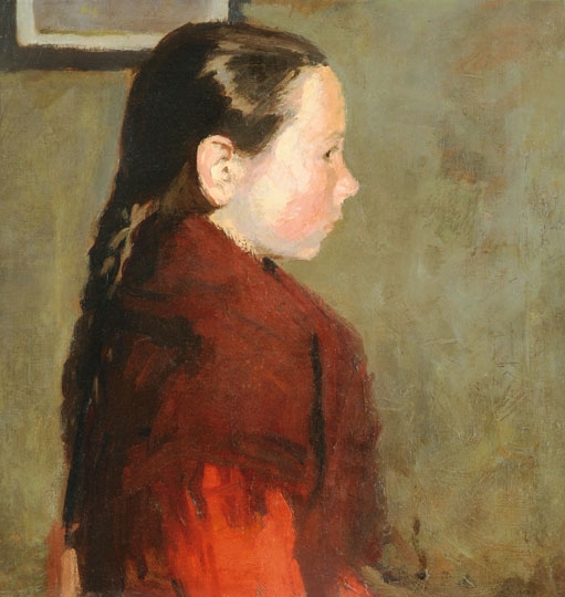 Fényes Adolf (1867-1945) Kendős lányka