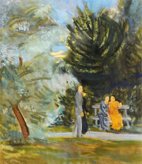 Bernáth Aurél (1895-1982) Napnyugta a parkban, 1935