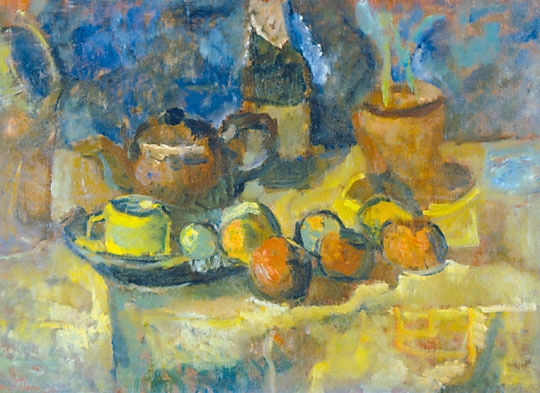 Diener Dénes Rudolf (1889-1956) Csendélet teáskannával, 1940 körül