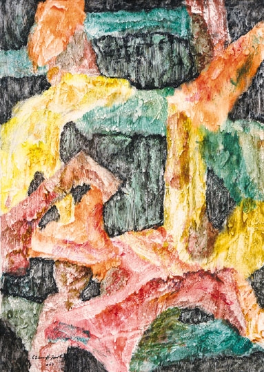 Czumpf Imre (1898-1973) Colourful composition, 1967