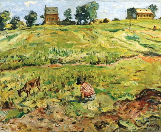 Perlmutter Izsák (1866-1932) Holland Landscape, 1919