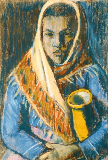 Nagy István (1873-1937) Lány sárga korsóval