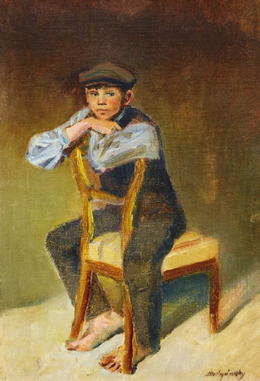 Mednyánszky László (1852-1919) Sitting young Boy
