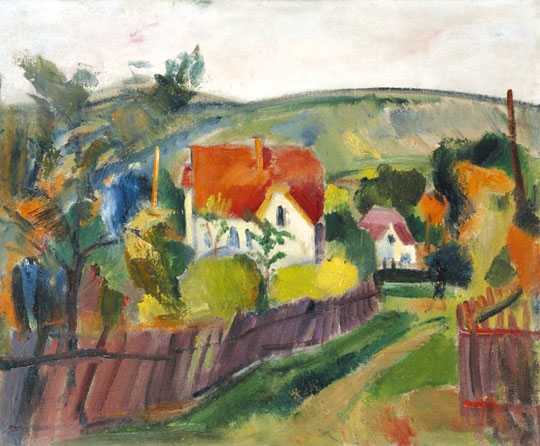 Márffy Ödön (1878-1959) Pirostetős ház (Falu), 1909 körül