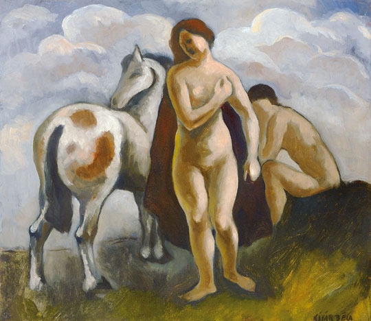 Kádár Béla (1877-1956) Nudes with Horses
