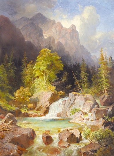 Molnár József (1821-1899) Waterfall