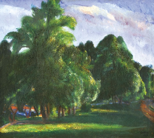 Paizs Goebel Jenő (1899-1944) Parkban, 1926