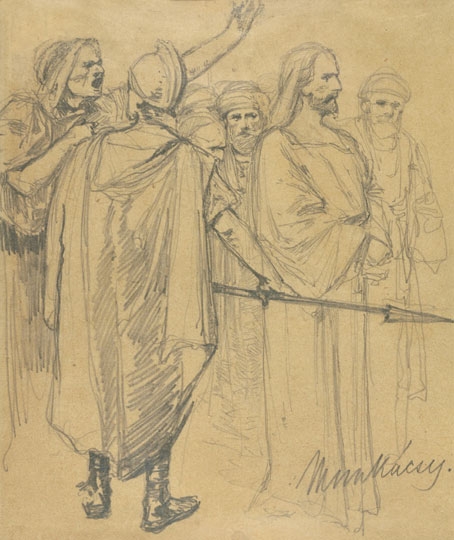 Munkácsy Mihály (1844-1900) Sketch to the Christ before Pilat painting