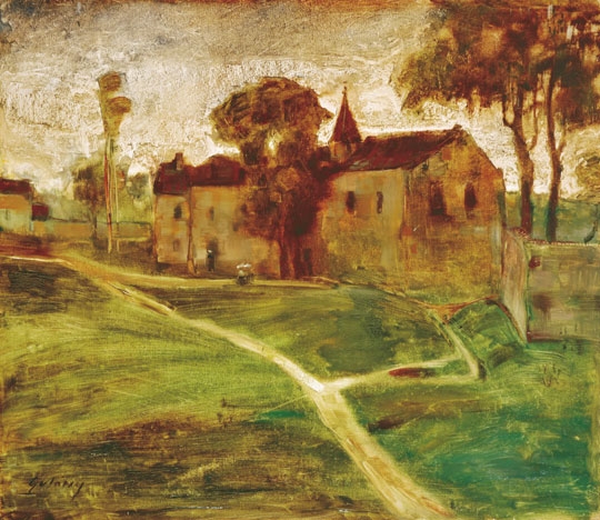 Gulácsy Lajos (1882-1932) On the road (The Neighbourhood of the Priory), 1905 elõtt