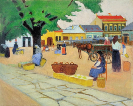 Mikola András (1884-1970) Market Square