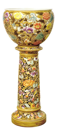 Zsolnay Flower Stand with Pot, Zsolnay, from the 1880s