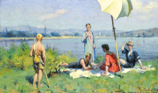 Pécsi Pilch Dezső (1888-1949) Summer Afternoon, 1920
