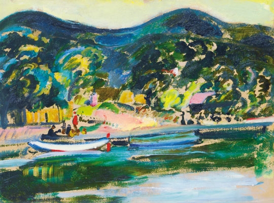 Márffy Ödön (1878-1959) Vízparton (Folyóparti táj), 1910 körül