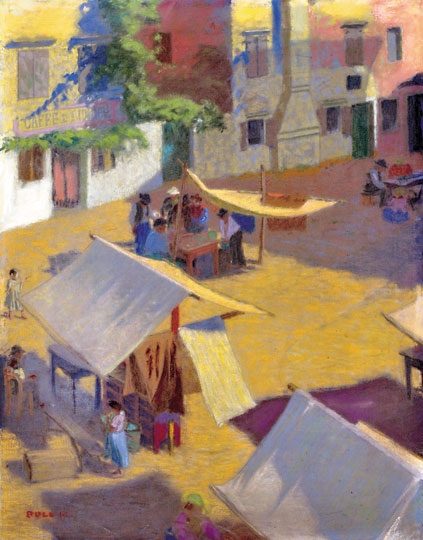Poll Hugó (1867-1931) Melon-market in Sottomarina