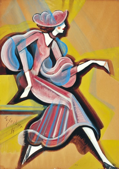 Scheiber Hugó (1873-1950) Art-deco hölgy