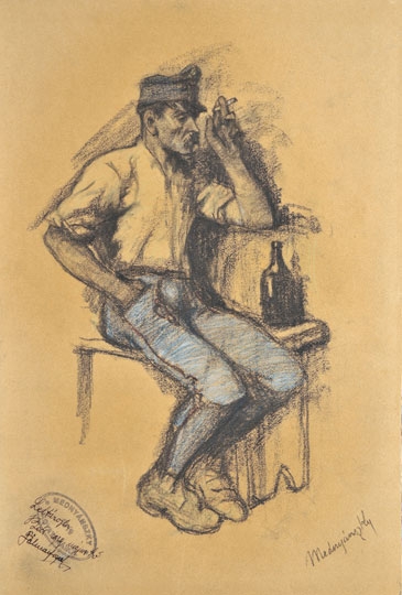 Mednyánszky László (1852-1919) Smoking Soldier