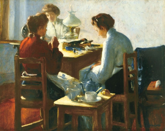 Perlmutter Izsák (1866-1932) Afternoon Tea