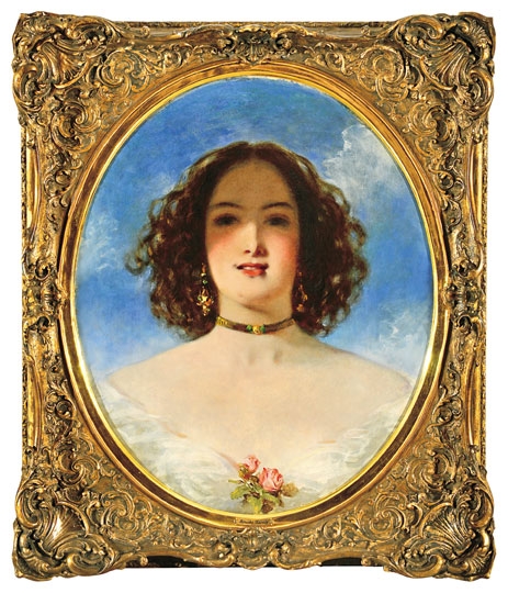 Brocky Károly (1807-1855) Női arckép szemből, 1850 körül