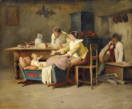 Munkácsy Mihály (1844-1900) Peasant Interior, 1866