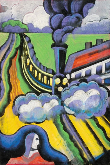 Scheiber Hugó (1873-1950) The Train