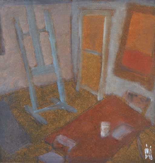 Váli Dezső (1942-) Műterem kék állvánnyal, 1998