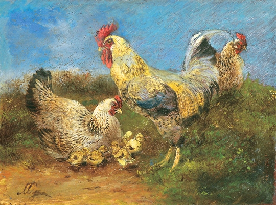 Mészöly Géza (1844-1887) Chicken run