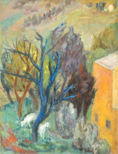 Berény Róbert (1887-1953) In the Garden of a Villa at Városmajor