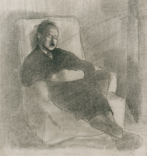 Farkas István (1887-1944) Ülő férfi, 1916-18