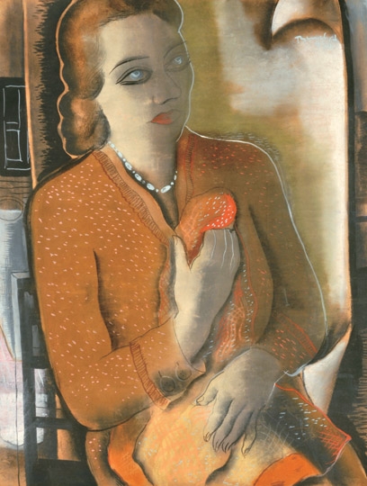 Bene Géza (1900-1960) Nő gyöngysorral, 1930
