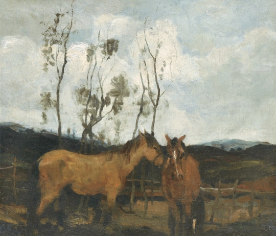 Rudnay Gyula (1878-1957) Horses in Landscape, 1916