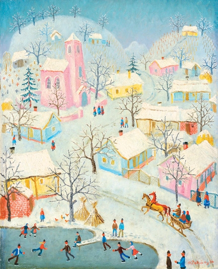 Pekáry István (1905-1981) Village in winter, 1970
