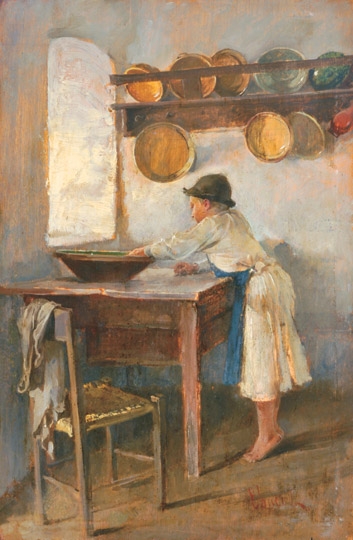Deák Ébner Lajos (1850-1934) The little Curious