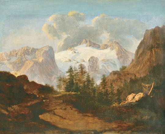Ligeti Antal (1823-1890) Alpine Landscape