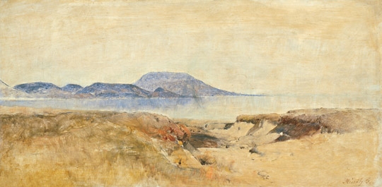 Mészöly Géza (1844-1887) Balaton with the mountains of Badacsony
