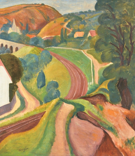 Vörös Géza (1897-1957) Vasút a dombok között, 1936
