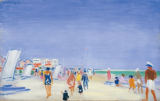 Vaszary János (1867-1939) Beach at Rimini, 1928