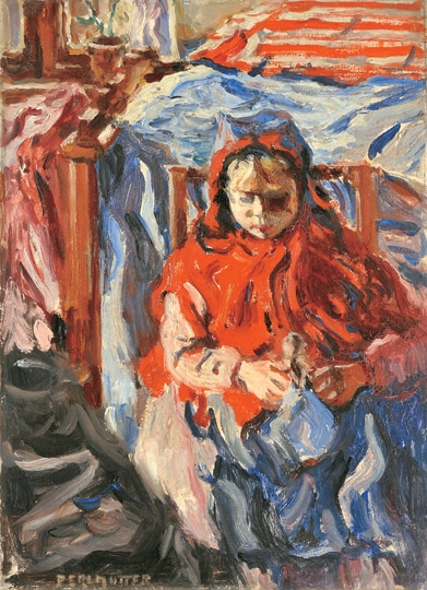Perlmutter Izsák (1866-1932) Playing Child, 1929