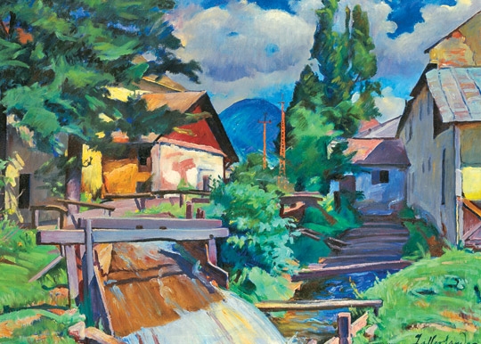 Ziffer Sándor (1880-1962) Mill-Race in Baia Mare, 1948