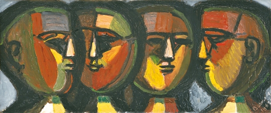 Barcsay Jenő (1900-1988) Fejek (Mozaik), 1961