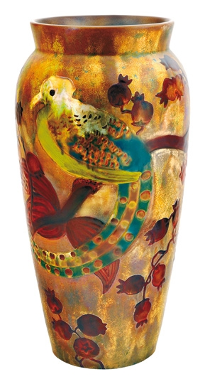 Zsolnay Vase with Bird of Paradise décor, from the beginning of the 1900s