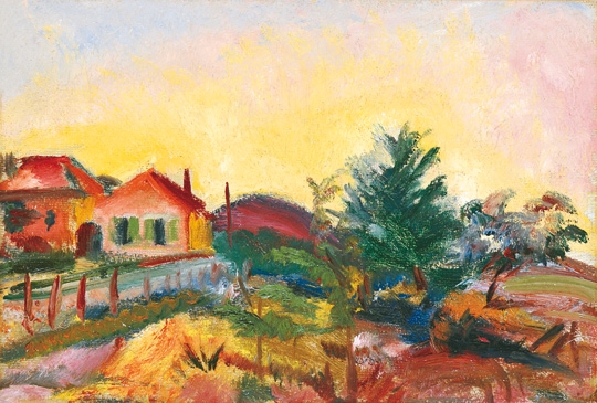 Márffy Ödön (1878-1959) Napfény borulatban (Tájkép), 1920 körül
