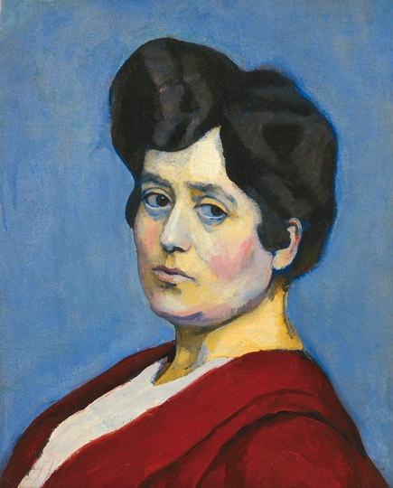 Pór Bertalan (1880-1964) Woman wearing Red Dress, 1912-1914