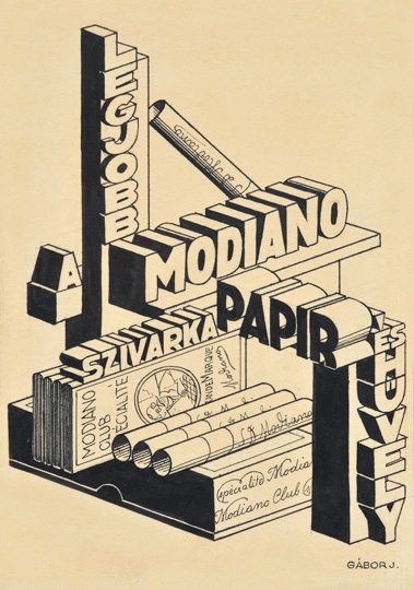 Gábor Jenő (1893-1968) Modiano Advertisement-plan, 1931