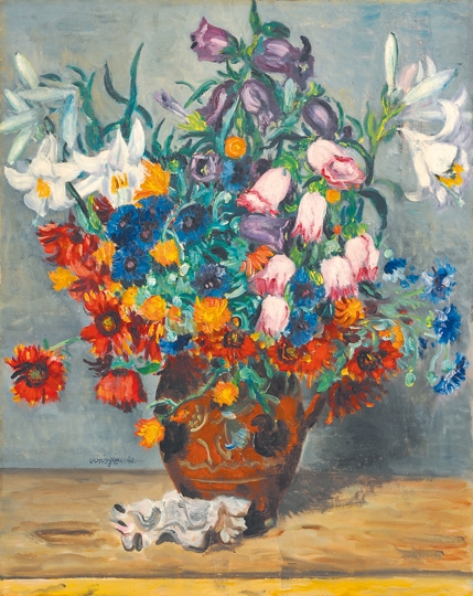 Vörös Géza (1897-1957) Virágcsendélet, 1942