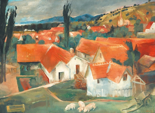 Szőnyi István (1894-1960) Zebegényi háztetők (Dunakanyar), 1930
